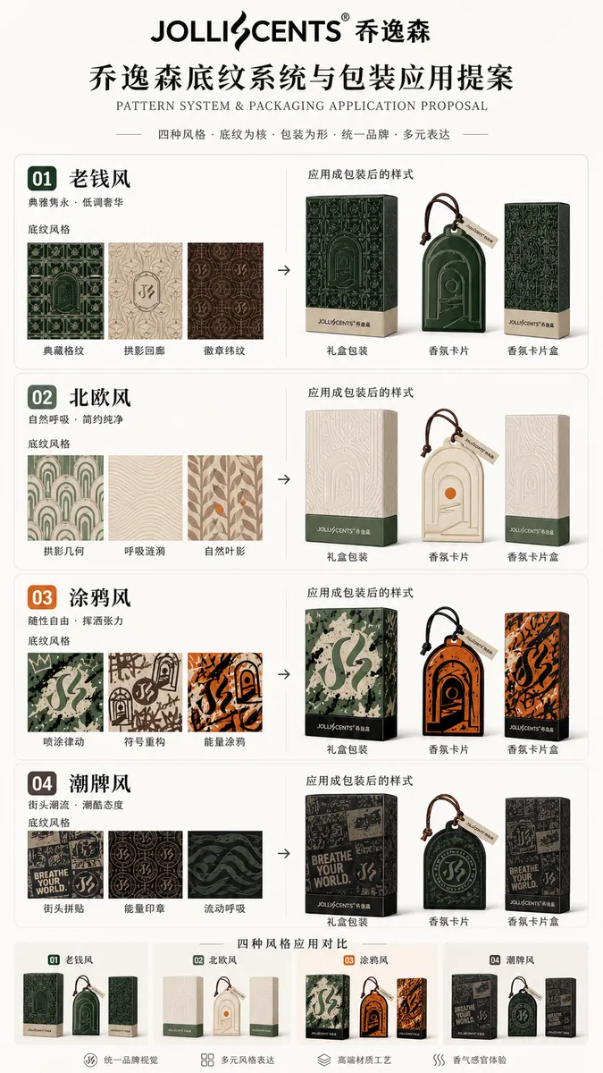 乔逸森品牌底纹系统与包装应用提案图